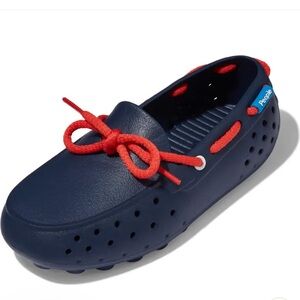 People Footwear Navy Blue Boat Shoe Loafers with Red Accents
